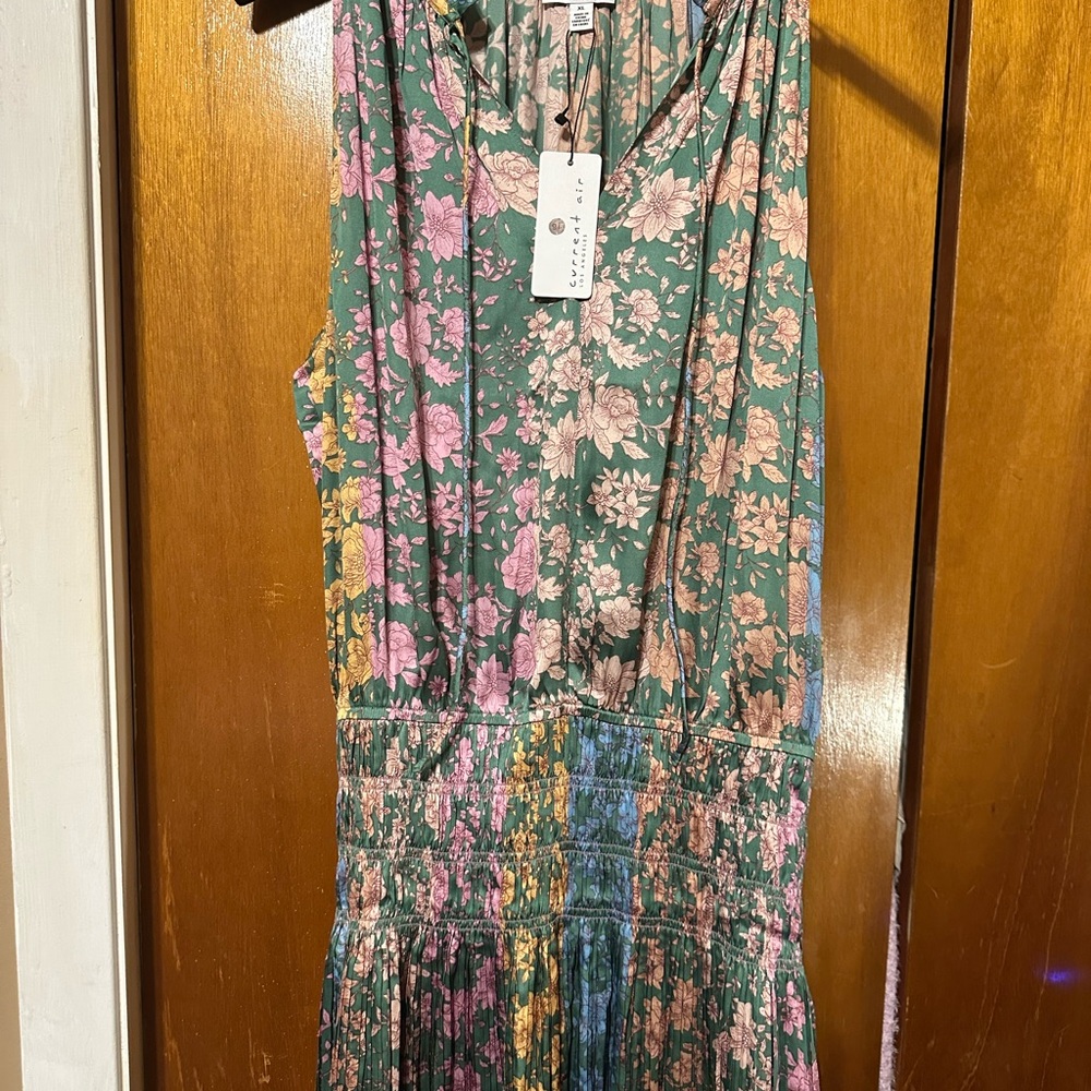 Current Air Green and Pink Floral Dress